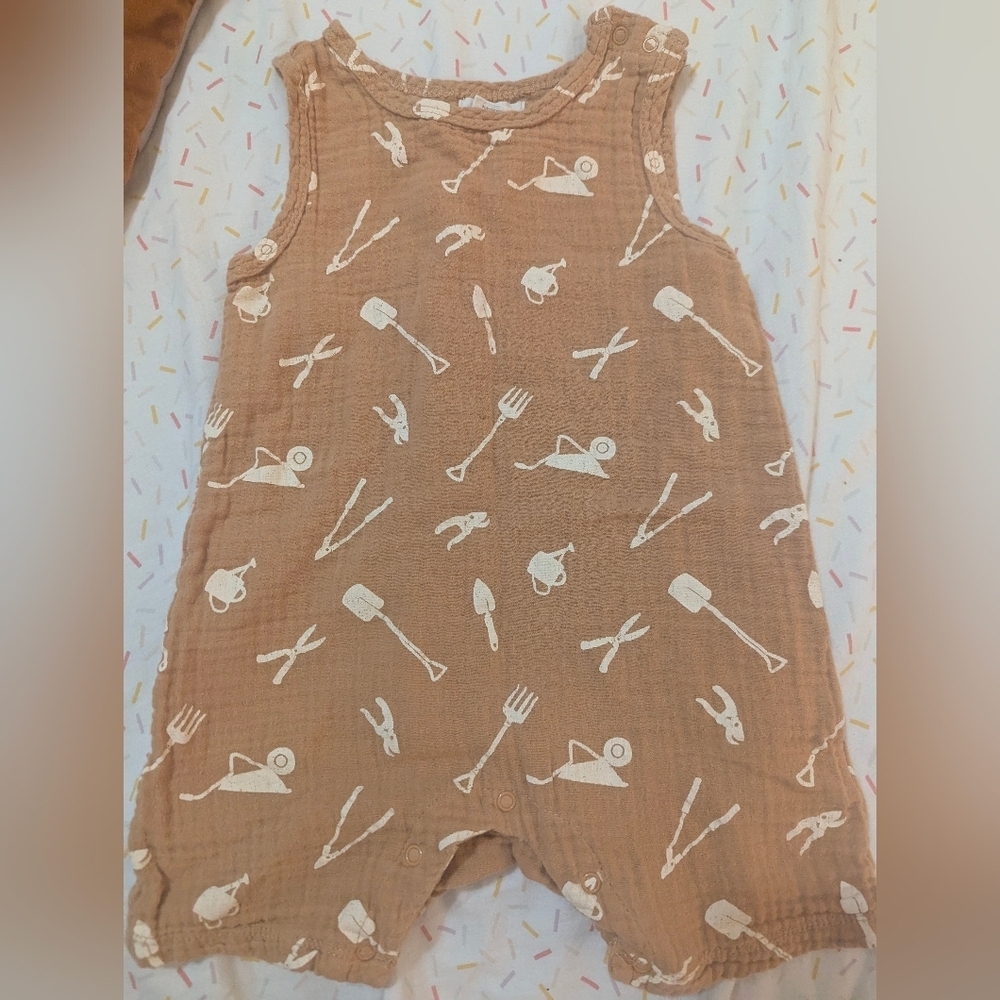 Curious by Peek Brown Baby Romper